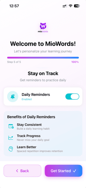 How to Build a Daily Language Learning Habit with MioWords Reminders